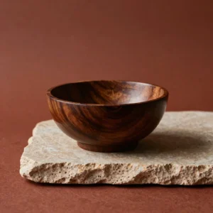 Carved Jacaranda Wood Serving Bowl