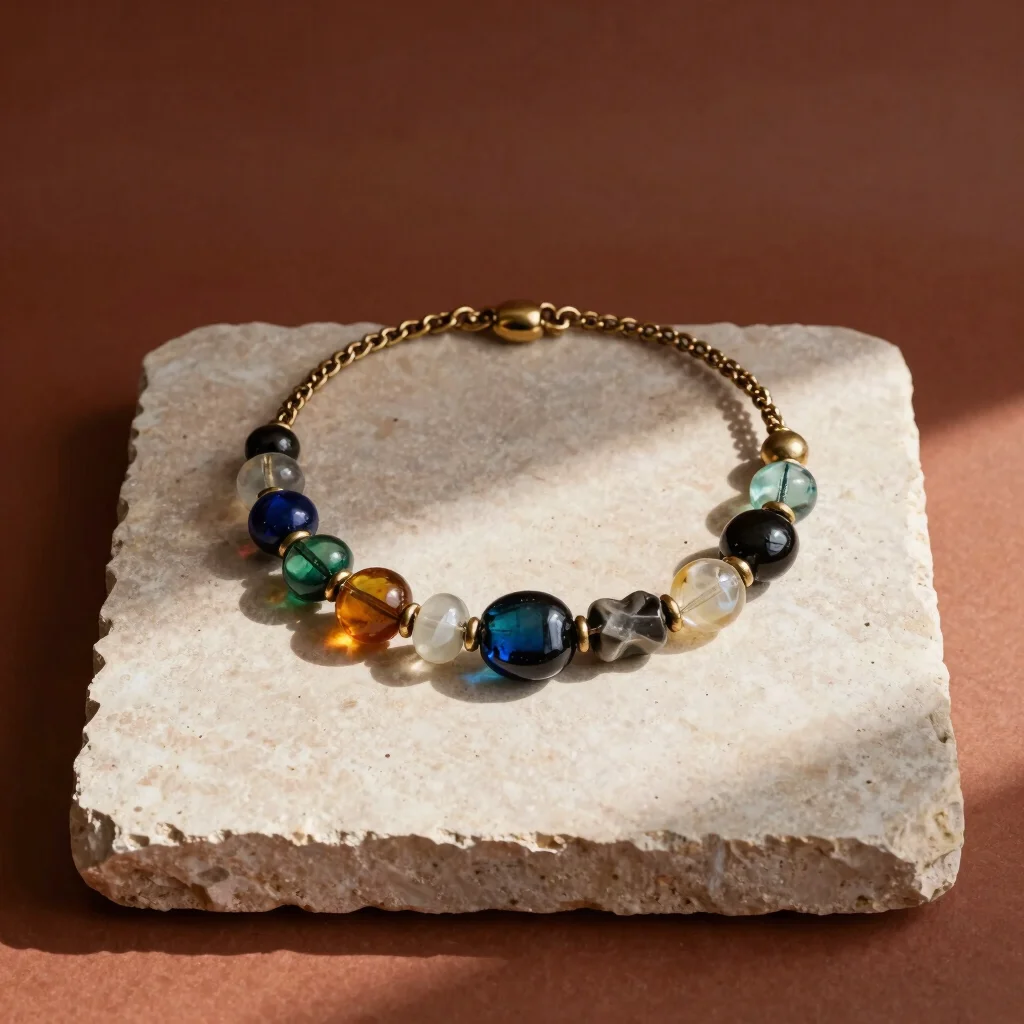 Recycled Glass & Bronze Collar