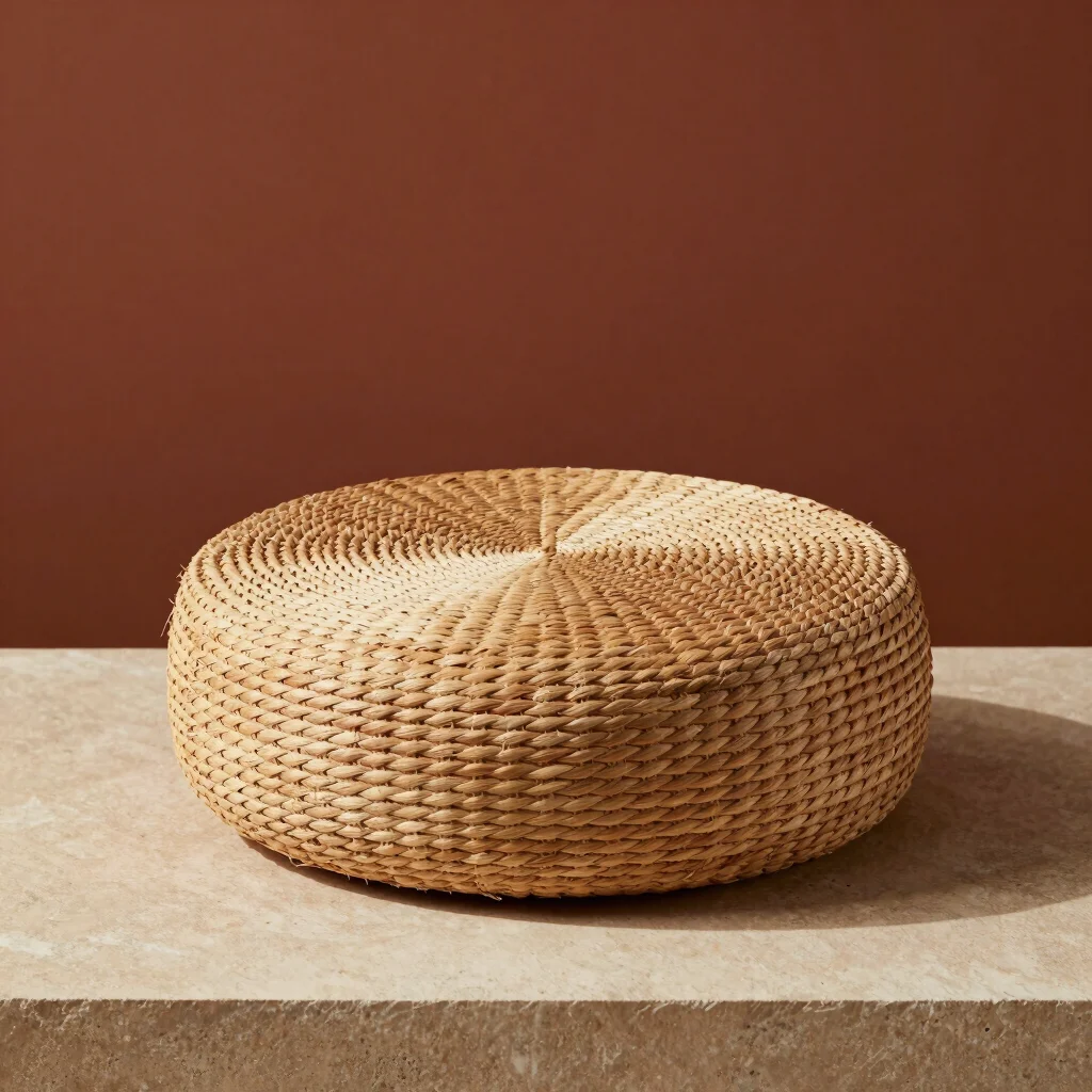 Woven Sweetgrass Floor Ottoman